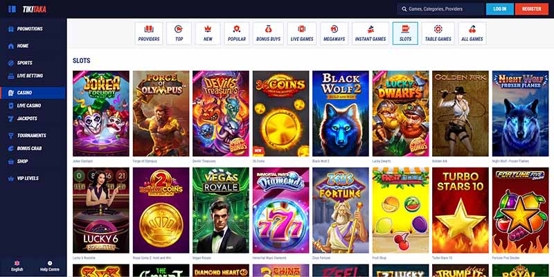 Screenshot of the Wonaco casino page