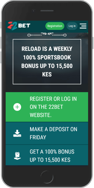 A 100% Friday Reload Bonus of up to 15,500 KES