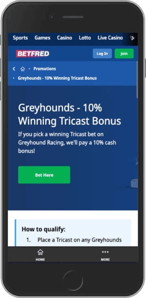 Greyhounds - 10% Winning Tricast Bonus