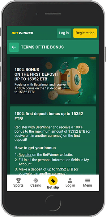 100% first deposit bonus up to 15,348 ETB