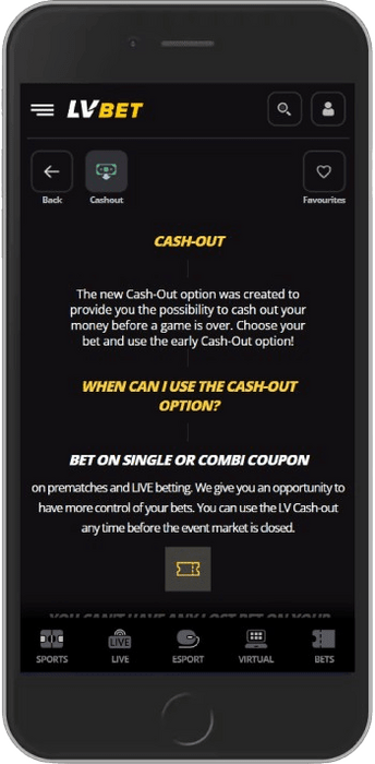 Screenshot of the bonus page - Cashout