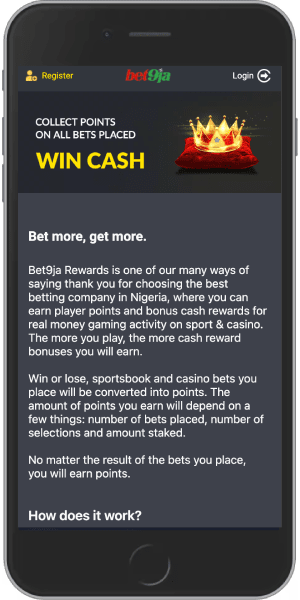 Screenshot of the bet9ja bet more bonus