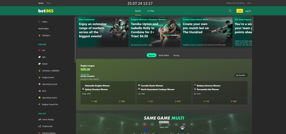 bet365 Australia sports