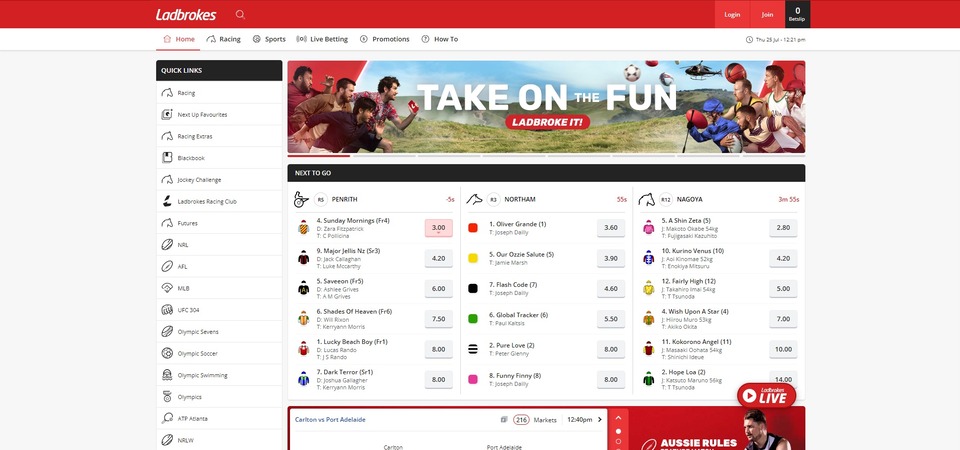 Ladbrokes Australia sports