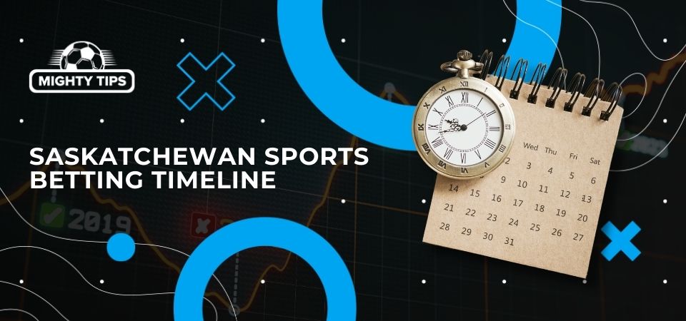 Graphic for section Saskatchewan sports betting timeline