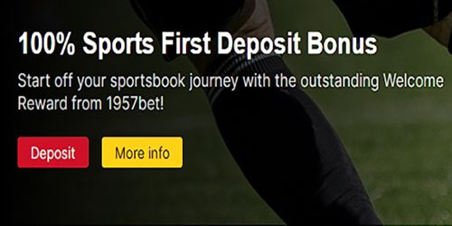 Screenshot of the 1957bet First Deposit bonus