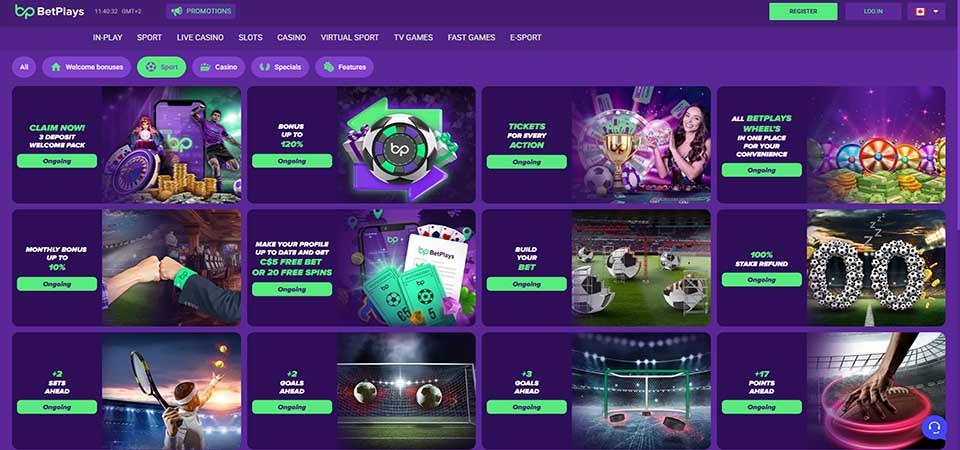 Screenshot of the betplays promo page