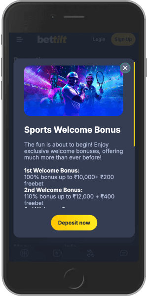 Mobile screenshot of the Bettilt Sports Welcome Bonus 