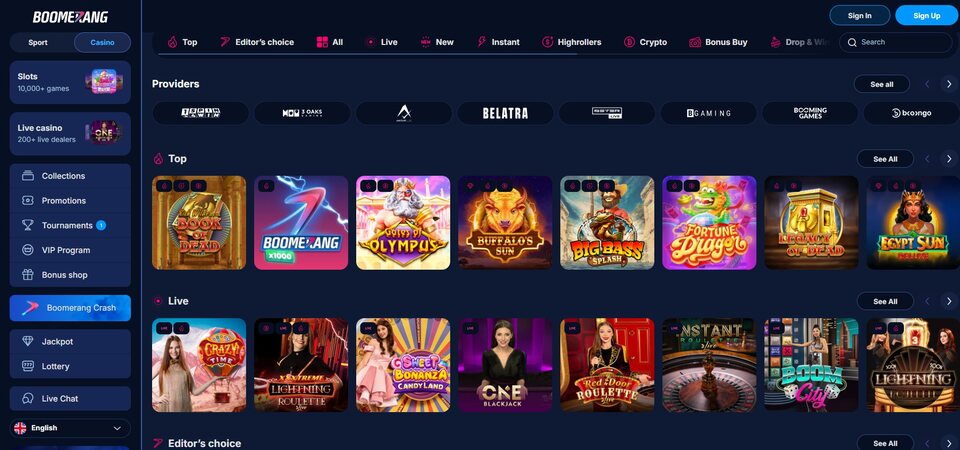 Image of Boomerang-bet casino