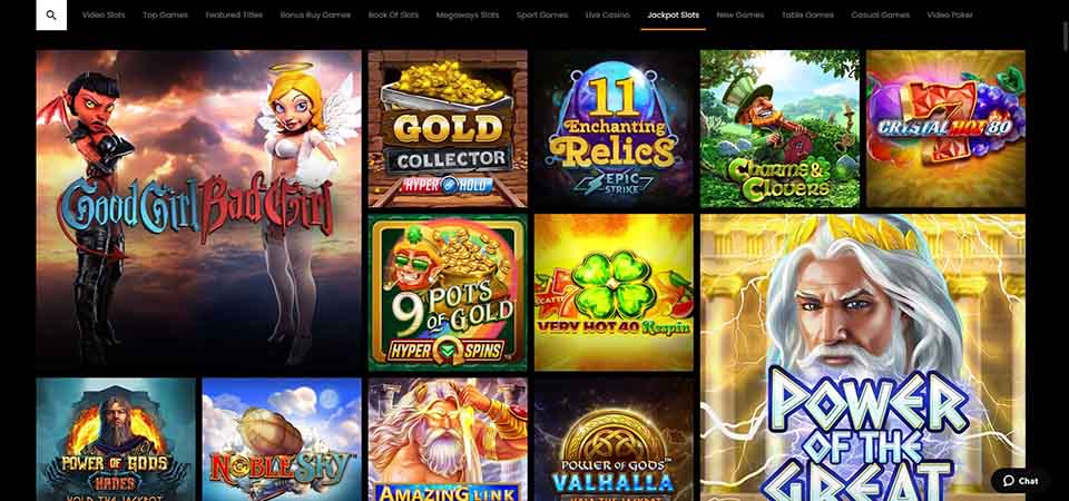 Screenshot of the hotbet casino page