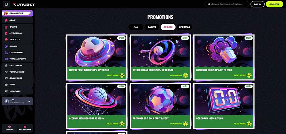 Screenshot of the Lunubet promo page