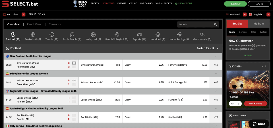 Select.bet live betting