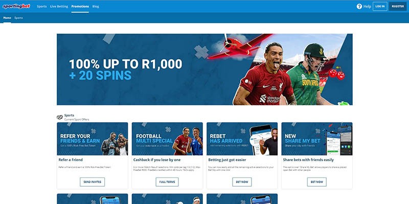 Screenshot of the Sportingbet promo page