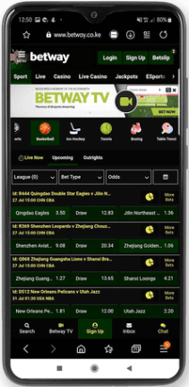 Mobile screenshot of the Betway sport info