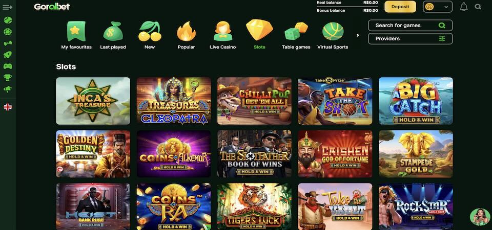 Screenshot of the Goralbet casino page