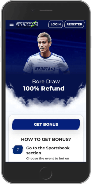 Mobile screenshot of the Sportaza bore draw refund